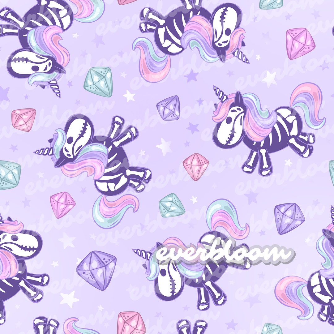 Skeleton Unicorns Seamless Pattern for Commercial Use, Surface Pattern ...