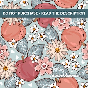 Brinde, padrão sem costura gratuito para uso comercial, padrão de maçã Jpg, maçãs florais Jpg, repetição contínua, padrão de superfície