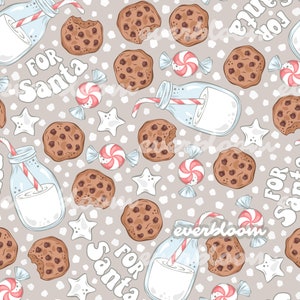 Limited Cookies For Santa Seamless Pattern for Commercial Use, Surface Pattern, Seamless Repeat, Custom Fabric, Seamless Design File