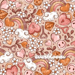 Limited Valentines Day 2 Seamless Pattern for Commercial Use, Surface Pattern, Seamless Repeat, Custom Fabric, Seamless Design File