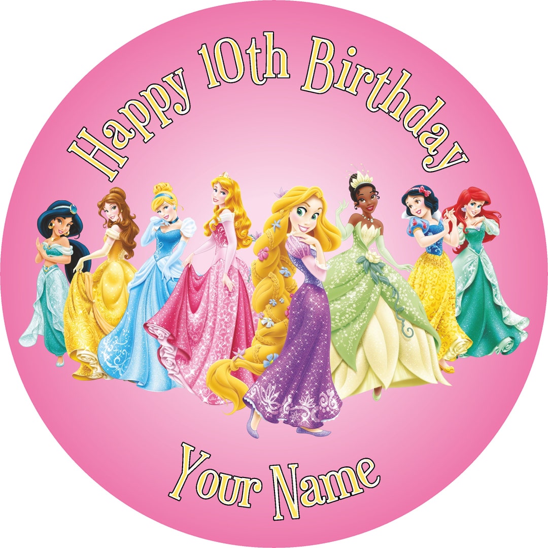 Disney Princess Personalised Edible Cake Topper & Cupcakes - Etsy UK