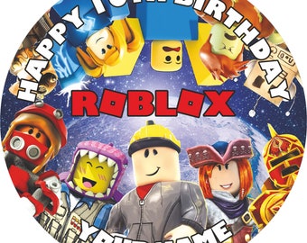 Roblox Personalised Edible Cake Topper & Cupcakes