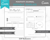 Positivity Journal KDP, Positive Affirmations Workbook, Canva Template for KDP, Editable Amazon Interior 6x9, incl. PDF file