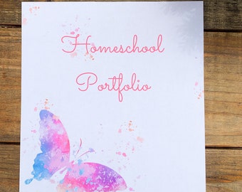 Butterfly Themed Homeschool Portfolio Bundle / Homeschool Subject Dividers / Attendance Tracker / Reading Logs /Field Trip Log