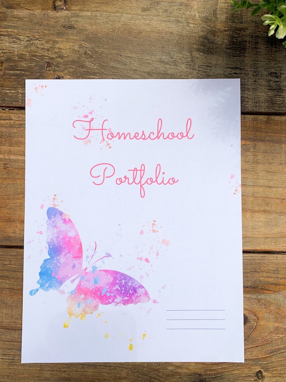 Butterfly Themed Homeschool Portfolio Bundle / Homeschool Subject Dividers / Attendance Tracker / Reading Logs /Field Trip Log
