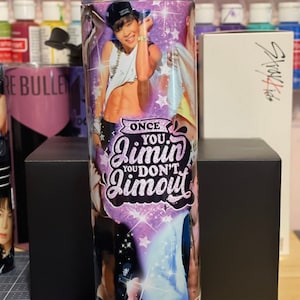 BTS Jimin Tumbler BTS Merch | Jungkook | RM | Jimin | Suga | J Hope | Taehyung | Jin | 20oz Straight Skinny Tumbler