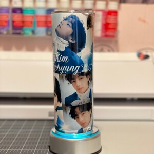 BTS Taehyung Tumbler | &quot;V&quot; | Jungkook | RM | Jimin | Jin | Suga | J Hope | Taehyung | 20oz. Straight Skinny Tumbler