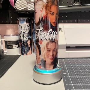 Stray Kids Felix Tumbler SKZ Cup | Bang Chan | I.N | Changbin | Lee Know | Hyunjin | Han | Seungmin | 20oz. Straight Skinny Tumbler KPOP