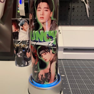 Ateez Tumbler | Ateez Bouncy | Hongjoong | Seonghwa | Yunho | Yeosang | San | Mingi | Wooyoung | Jongho | 20oz or 30oz Skinny Tumbler KPOP