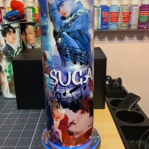 BTS Suga Tumbler BTS Merch | Jungkook | RM | Jimin | Suga | J Hope | Taehyung 20oz Straight Skinny Tumbler