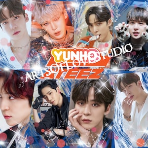 Ateez Merch &quot;Yunho&quot; 20oz Straight Skinny Tumbler Design PNG