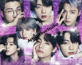 BTS Merch 20oz Straight Skinny Tumbler Design PNG