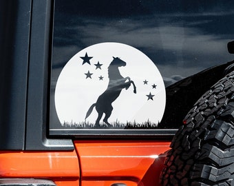 Horse Decal for Car, horse stars decal, horse gifts for girls, equestrian decals, equestrian gift, horse silhouette, horse trailer decal