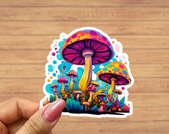 Retro Mushroom Sticker, Mushroom Sticker, hippie gifts, Hippie Sticker, Retro Sticker, Trippy Sticker, Magic Mushroom Sticker, boho sticker