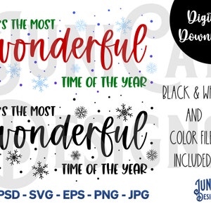 Het is de mooiste tijd van het jaar, kerst SVG PNG, vakantie clipart, kerst gesneden bestand, digitale download ontwerp voor knutselen