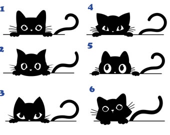 Peeking Cat Window Peeker Vinyl Decal | Gifts for cat lover | Cat car decal | Cat mom gift | Laptop decal | UPDATED Now with more sizes!
