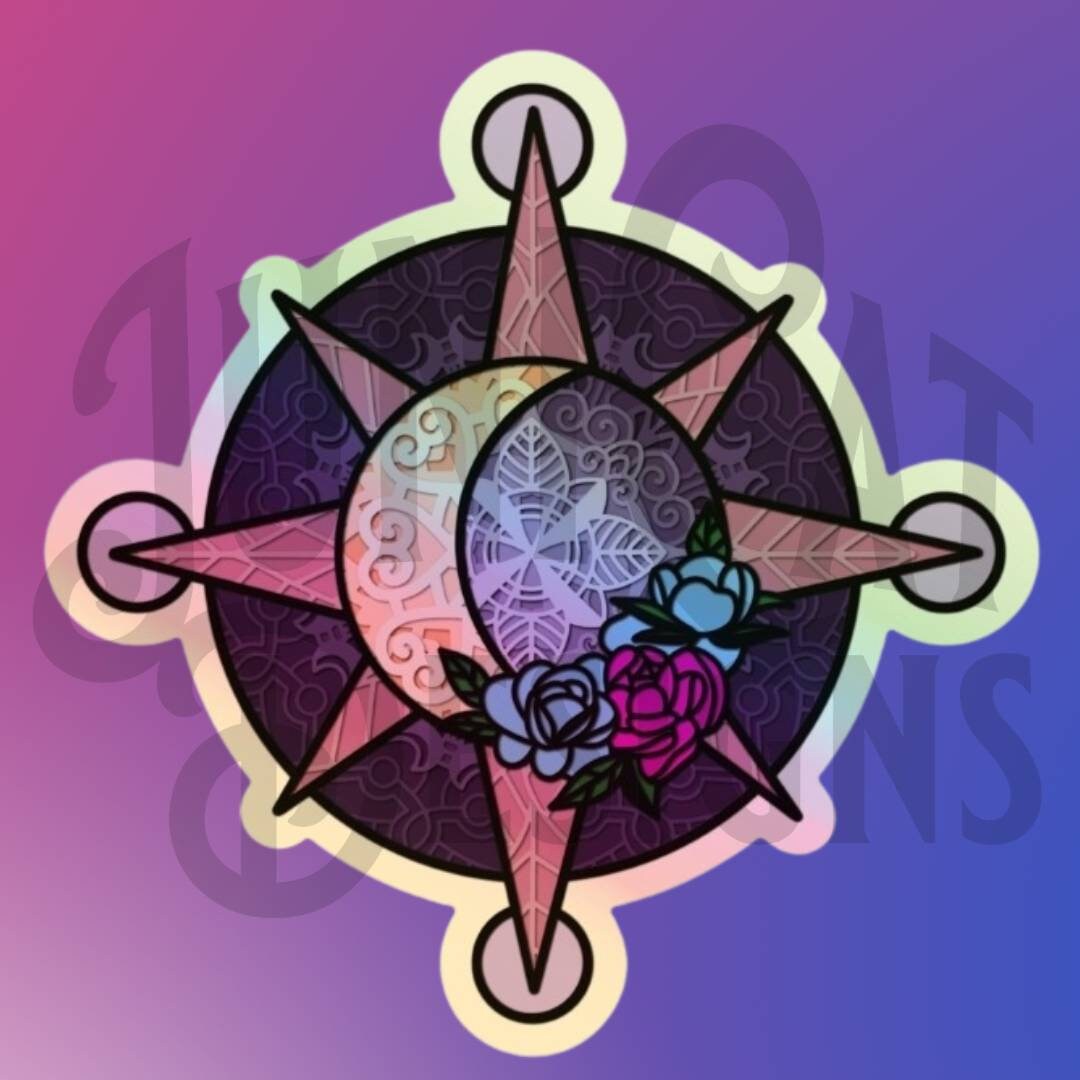 Celestial Sun and Moon 3" Holographic Vinyl Sticker - Etsy
