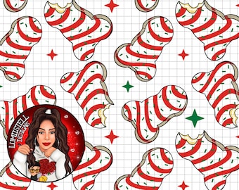 Erwachsene Little D&#39;s Weihnachtskuchen, weißer Hintergrund, nahtlos, PNG Datei, nur digitaler Download