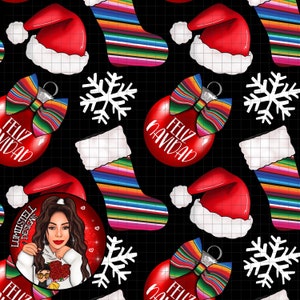 Feliz Navidad, Xmas, Christmas, Hispanic Seamless, PNG File, Digital Download Only