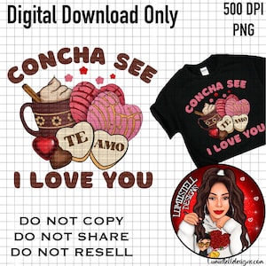 Originaldesign, Concha See I love you, spansktalande, Concha, PNG-fil, endast digital nedladdning