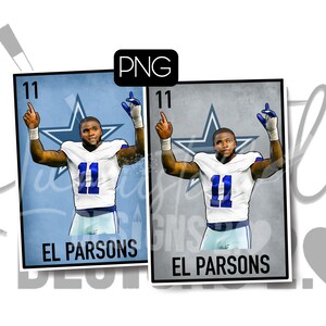 Original Design, Micah Parsons, PNG File, Loteria Card, Digital Download Only