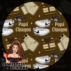Papa Chingon, Brown, Cholo, Seamless, PNG File, Digital Download Only