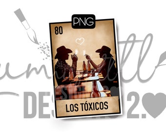 Original design, Bud and Sissy, Urban Cowboy, PNG File, Loteria Card, Digital Download Only