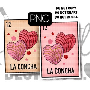 La Concha, San Valentin, Valentines, PNG File, Loteria Card, Digital Download Only
