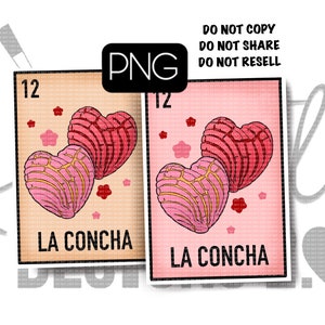 La Concha, San Valentin, Valentines, fichier PNG, carte Loteria, téléchargement numérique uniquement