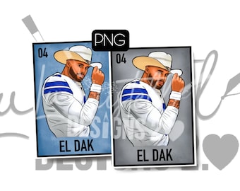 Original Design,  El Dak, El Vaquero,PNG File, Loteria Card, Digital Download Only
