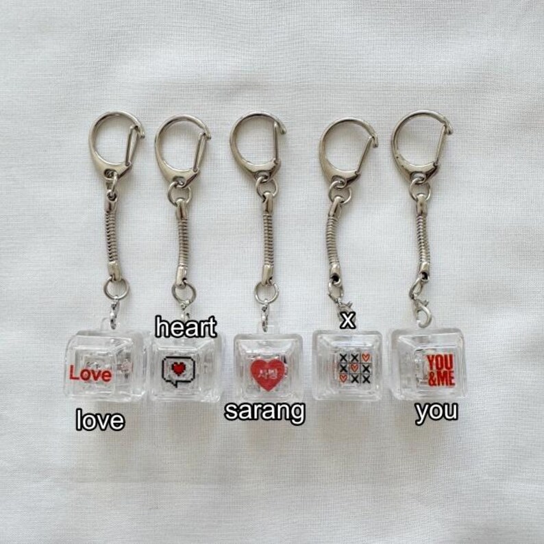 Clickable Key Chain Love Theme Keycap Keychain – Light-up Clickable Romantic Charm - Etsy