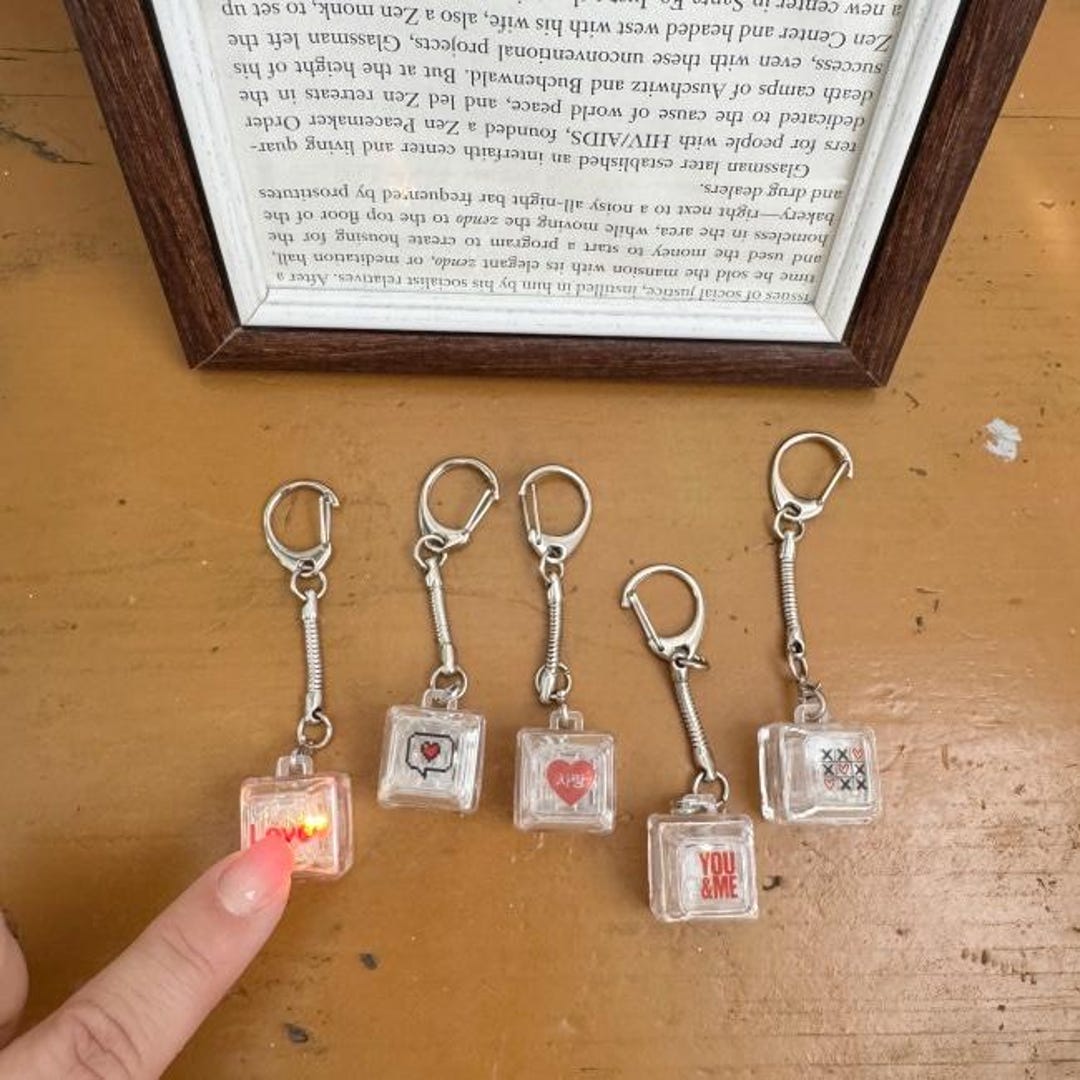 Clickable Key Chain Love Theme Keycap Keychain – Light-up Clickable Romantic Charm - Etsy