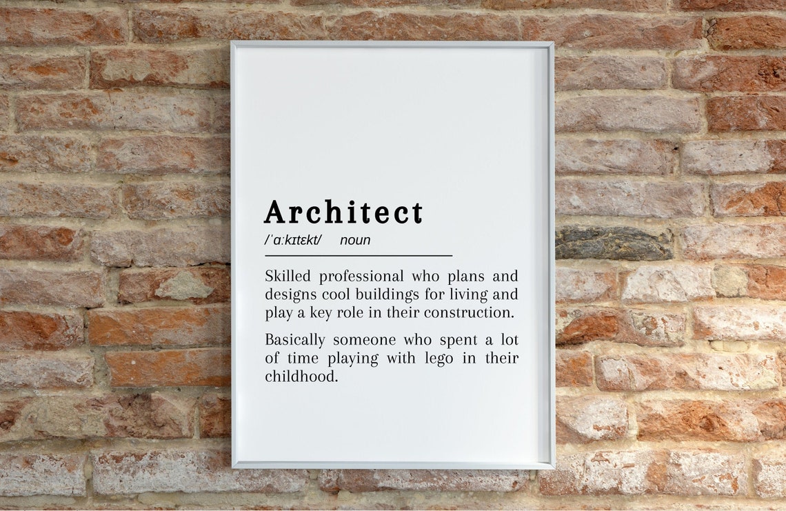 Architect Definition Print Printable Wall Art Instant Etsy