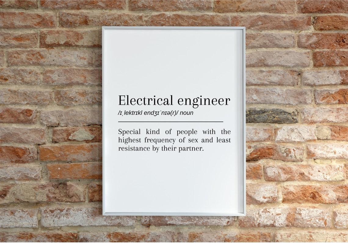 Electrical Engineer Definition Printable Wall Art Instant Etsy