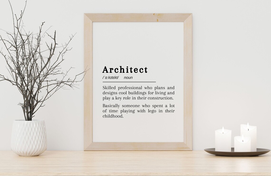 Architect Definition Print Printable Wall Art Instant Etsy