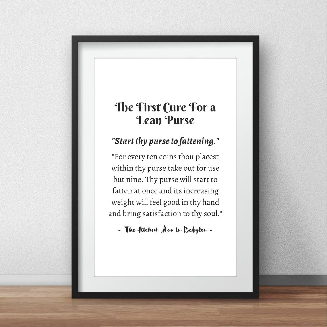 The Seven Rules of a Lean Purse Set of 7 Prints the Richest Etsy