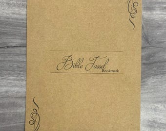 Custom Logo Bible Tassel Holder | Kraft Cardstock Bookmark Placeholder