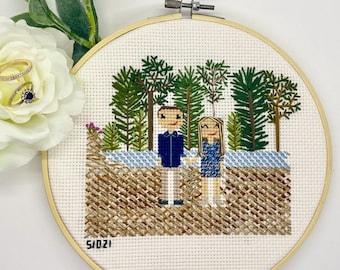 Full Scene Cross Stitch People Portraits - fully customizable *Christmas delivery not guaranteed as of 10.25*