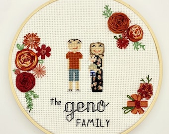 Custom Cross Stitch Portrait * Christmas delivery not guaranteed as of 10.25*