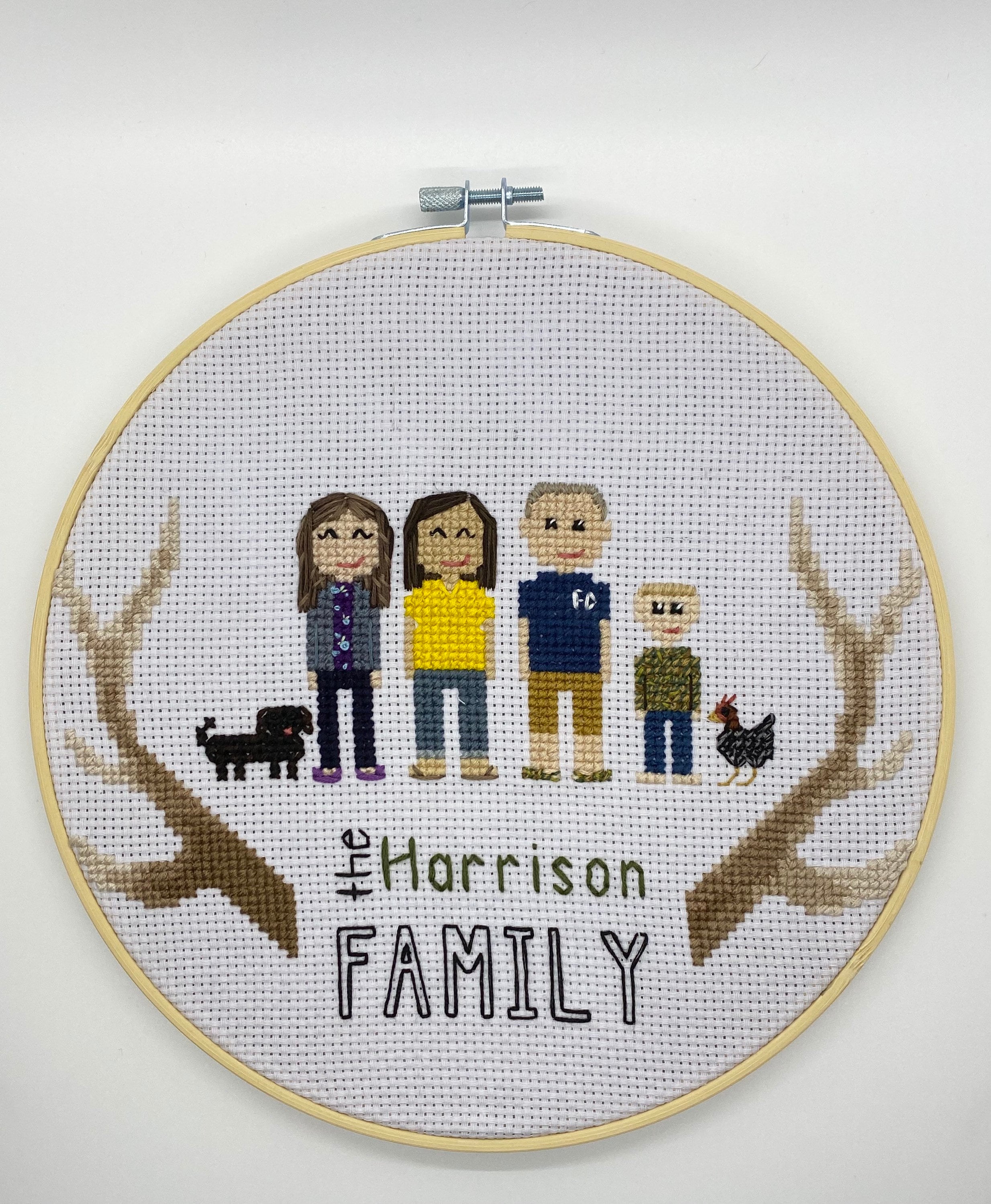 Custom Cross Stitch Family Portrait Etsy