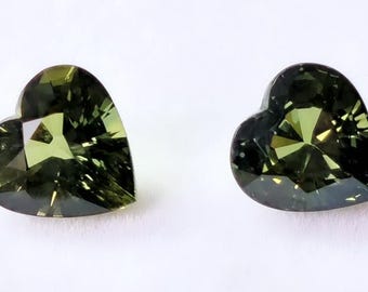 Flawless Pair Green Sapphire Ceylon 2.88 Cts