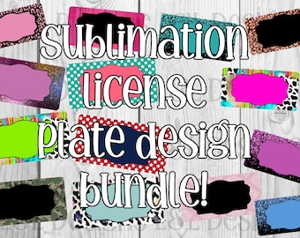 Multi-themed sublimation license plate design bundle