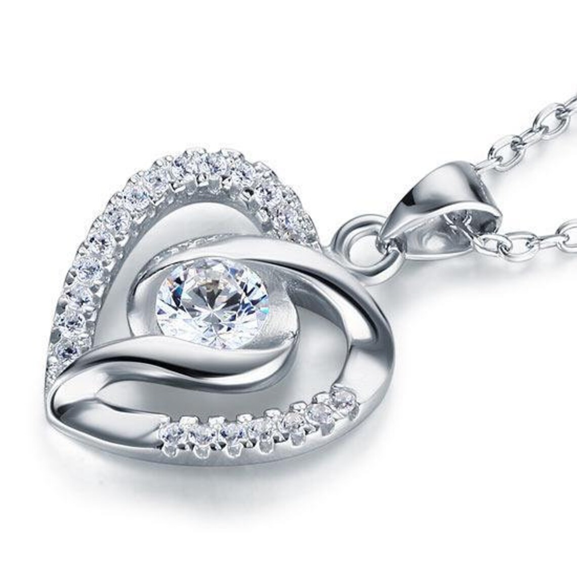 Diamant Herz 925 Sterling Silber Anhänger Halskette XFN8032 Etsy