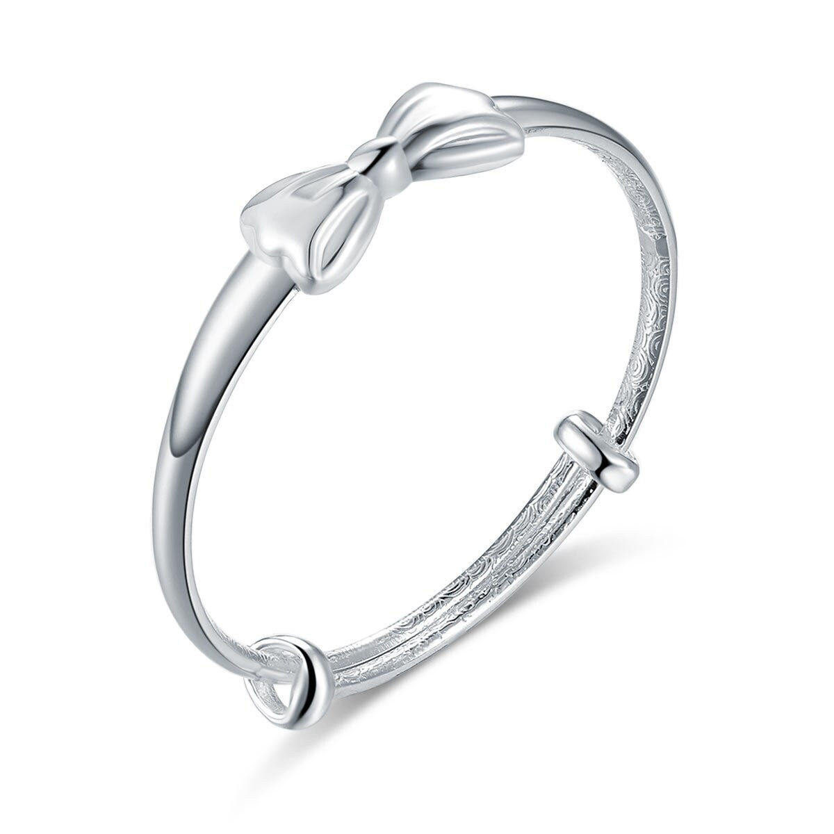 Newborn Baby 999 Silver Baby Bangle Ribbon XFB8092 Etsy