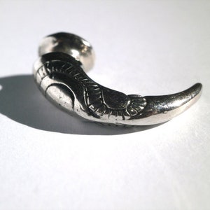 The Dragon&#39;s Claw, 2 Gauge Stretched Ear Hanger, Tribal, Ear Weight Tunnel, Nail Thick Hoop, boho weight, stretched ear weight, Unisex gift