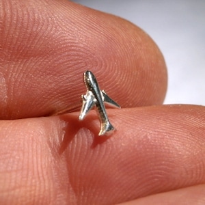 Flygplansnäsa i sterlingsilver, minimalistisk unisex kroppspiercing, present till henne