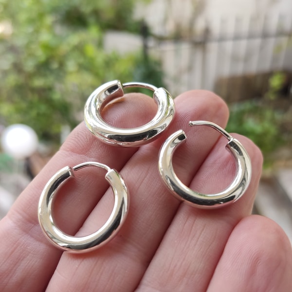 Septum épais argenté, fil de calibre Τhin converti en bague épaisse, boucle d'oreille de calibre 20 à 14, boucle d'oreille pour homme, boucle d'oreille pour femme, cadeau pour elle, cadeau pour lui