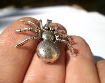 Sterlingzilveren spinhanger, gotische tarantulaketting, handgemaakte sieraden