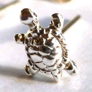 Sterling Silver Nose Stud Tiny Turtle Jewelry Earring, Women's Men ...
