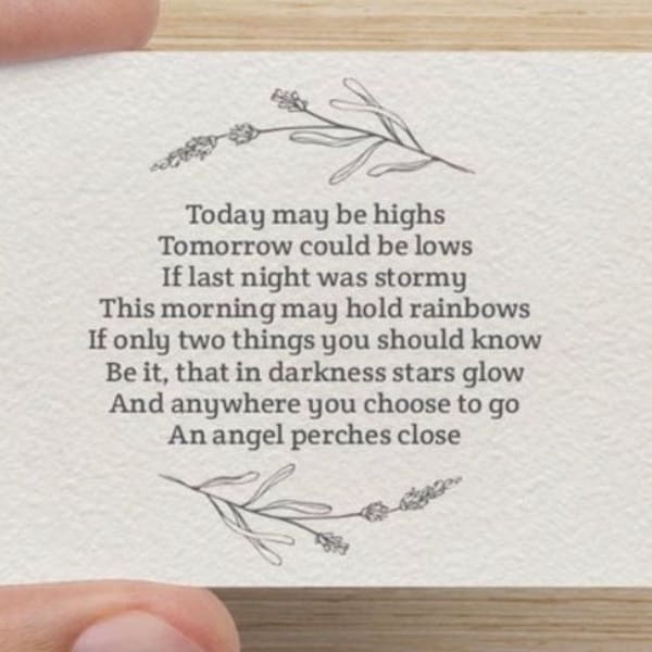 Pocket Angel Poem Etsy
